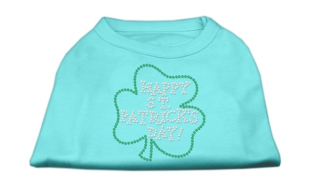 Happy St Patrick's Day Rhinestone Shirts Aqua XXXL(20)