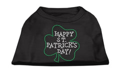 Happy St Patrick's Day Rhinestone Shirts Black XXXL(20)