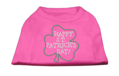 Happy St Patrick's Day Rhinestone Shirts Bright Pink XXXL(20)