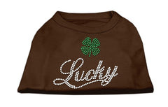 Lucky Rhinestone Shirts Brown XXXL (20)