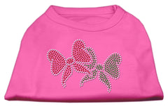 Christmas Bows Rhinestone Shirt Bright Pink XXXL(20)