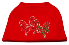 Christmas Bows Rhinestone Shirt Red XXXL(20)