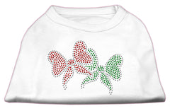 Christmas Bows Rhinestone Shirt White XXXL(20)