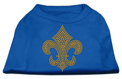 Gold Fleur de Lis Rhinestone Shirts Blue XXXL (20)