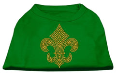 Gold Fleur de Lis Rhinestone Shirts Emerald Green XXXL (20)