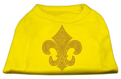 Gold Fleur de Lis Rhinestone Shirts Yellow XXXL (20)