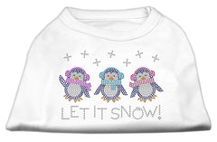 Let It Snow Penguins Rhinestone Shirt White XXXL(20)