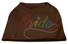 Rainbow Pride Rhinestone Shirts Brown XXXL