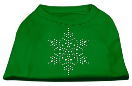 Snowflake Rhinestone Shirt Emerald Green XXXL