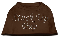 Stuck Up Pup Rhinestone Shirts Brown XXXL (20)
