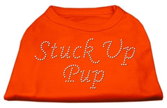 Stuck Up Pup Rhinestone Shirts Orange XXXL (20)