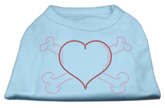 Heart and Crossbones Rhinestone Shirts Baby Blue XXXL(20)