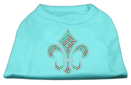 Holiday Fleur de lis Rhinestone Shirts Aqua XXXL(20)