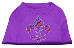 Holiday Fleur de lis Rhinestone Shirts Purple XXXL(20)