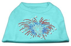 Fireworks Rhinestone Shirt Aqua XXXL(20)