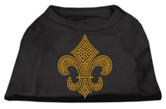 Gold Fleur De Lis Rhinestone Shirts Black XXXL(20)