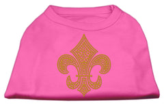 Gold Fleur De Lis Rhinestone Shirts Bright Pink XXXL(20)