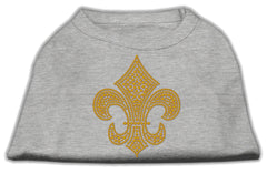 Gold Fleur De Lis Rhinestone Shirts Grey XXXL(20)