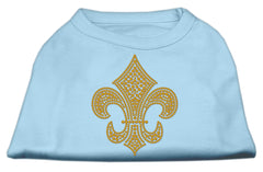Gold Fleur De Lis Rhinestone Shirts Baby Blue XXXL(20)