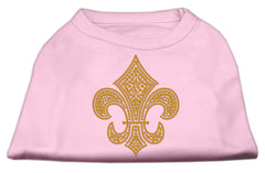 Gold Fleur De Lis Rhinestone Shirts Light Pink XXXL(20)