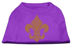 Gold Fleur De Lis Rhinestone Shirts Purple XXXL(20)