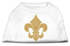 Gold Fleur De Lis Rhinestone Shirts White XXXL(20)