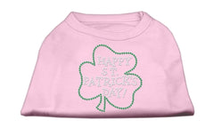 Happy St Patrick's Day Rhinestone Shirts Light Pink XXXL(20)