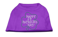 Happy St Patrick's Day Rhinestone Shirts Purple XXXL(20)