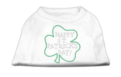 Happy St Patrick's Day Rhinestone Shirts White XXXL(20)