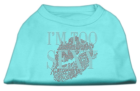 I'm Too Sexy Rhinestone Shirts Aqua XXXL