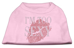 I'm Too Sexy Rhinestone Shirts Light Pink XXXL