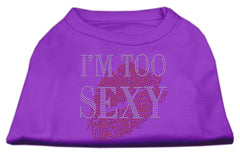 I'm Too Sexy Rhinestone Shirts Purple XXXL