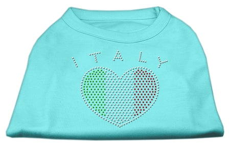 Italy Rhinestone Shirts Aqua XXXL(20)