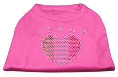 Italy Rhinestone Shirts Bright Pink XXXL(20)