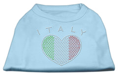 Italy Rhinestone Shirts Baby Blue XXXL(20)