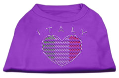 Italy Rhinestone Shirts Purple XXXL(20)