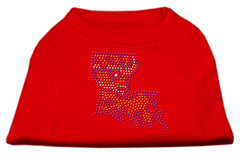 Louisiana Rhinestone Shirts Red XXXL(20)