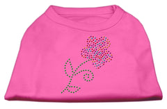 Multi-Colored Flower Rhinestone Shirt Bright Pink XXXL(20)