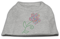 Multi-Colored Flower Rhinestone Shirt Grey XXXL(20)
