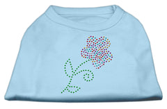 Multi-Colored Flower Rhinestone Shirt Baby Blue XXXL(20)