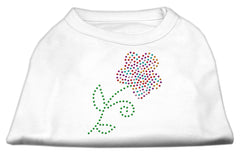 Multi-Colored Flower Rhinestone Shirt White XXXL(20)