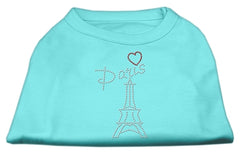 Paris Rhinestone Shirts Aqua XXXL(20)