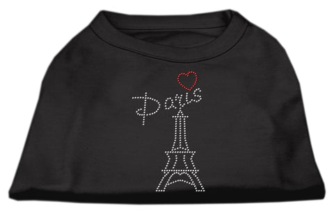 Paris Rhinestone Shirts Black XXXL(20)