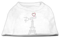 Paris Rhinestone Shirts White XXXL(20)