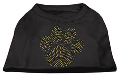 Gold Paw Rhinestud Shirt Black XXXL(20)