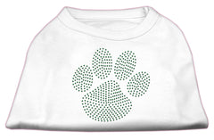 Green Paw Rhinestud Shirts White XXXL(20)