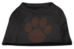 Orange Paw Rhinestud Shirts Black XXXL(20)