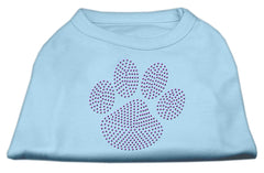 Purple Paw Rhinestud Shirts Baby Blue XXXL(20)