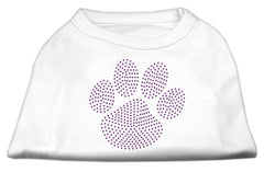Purple Paw Rhinestud Shirts White XXXL(20)