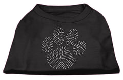 Clear Rhinestone Paw Shirts Black XXXL